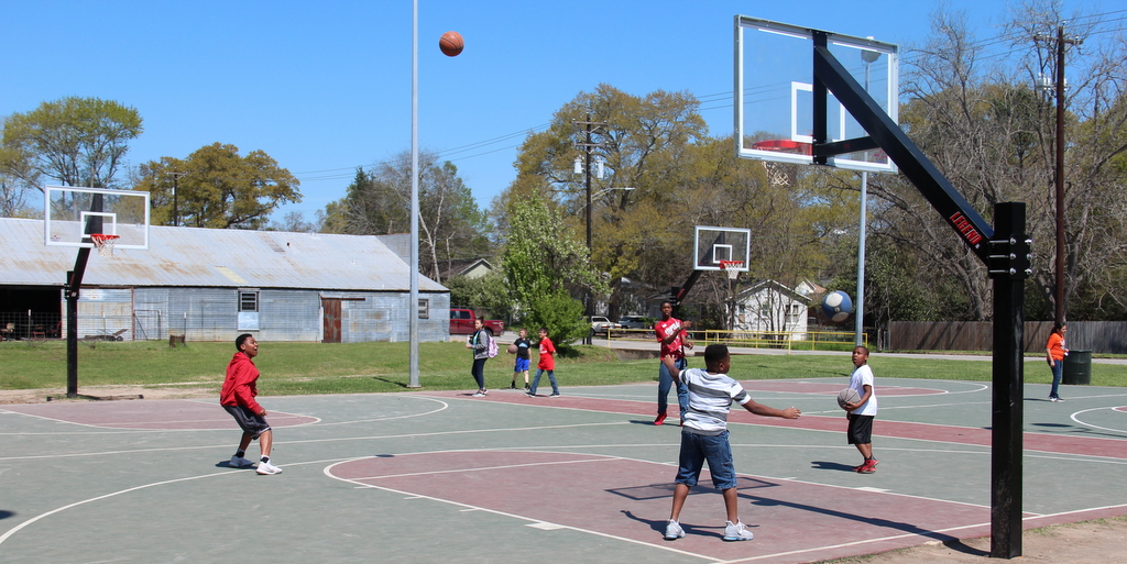 Kids playing Basketball at Jackson Street Park